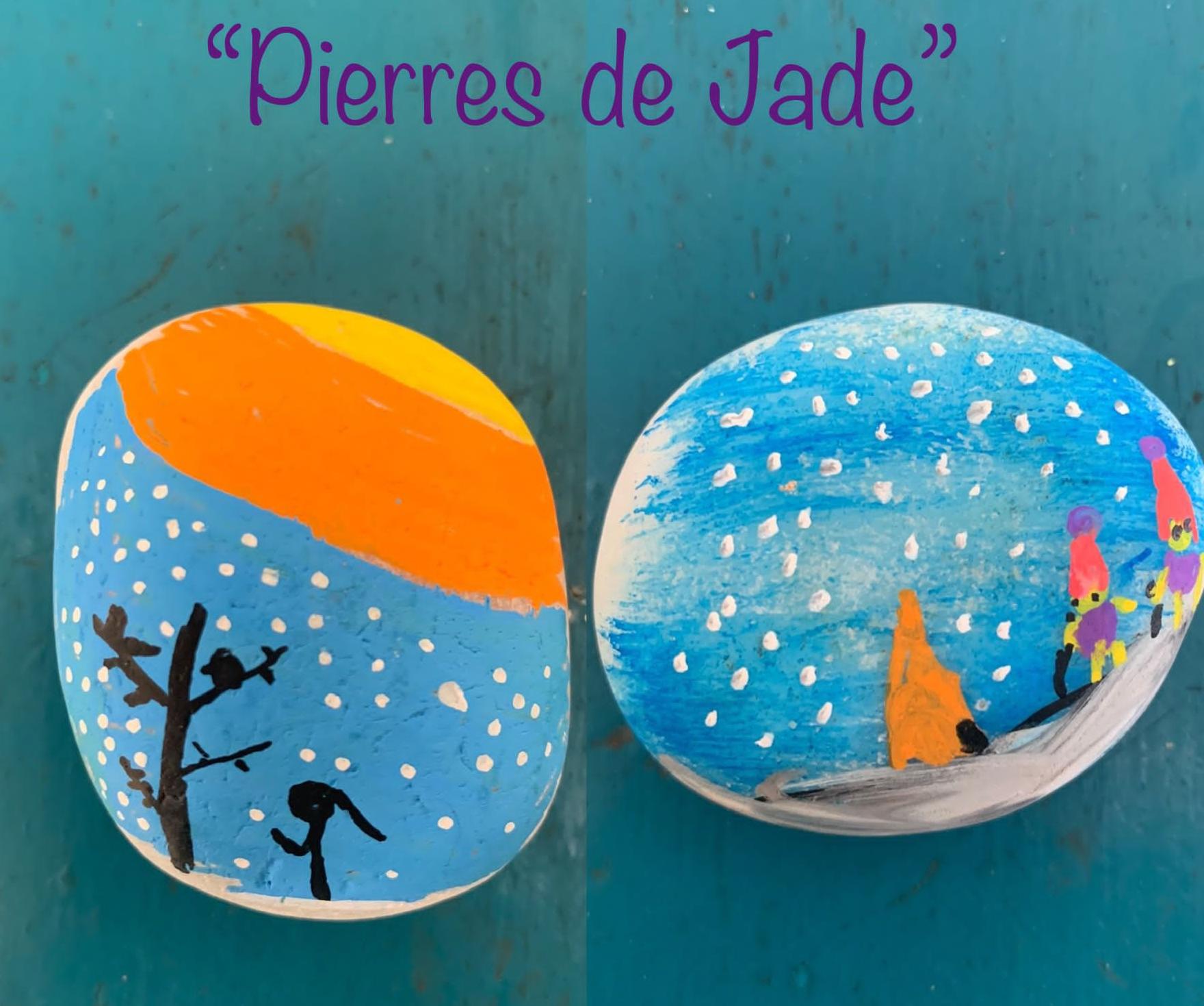 Bravo l'artiste dessin sur pierre de Jade