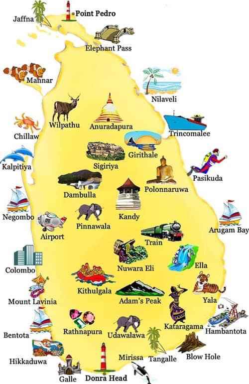 carte du Sri Lanka